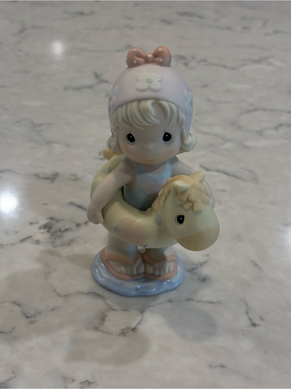 Precious Moments Pastel Girl Figurine with Yellow Float Horse